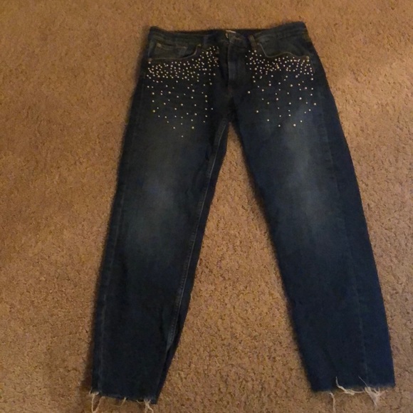Zara Denim - Zara Denim Women’s Pearl-Adorned Jeans